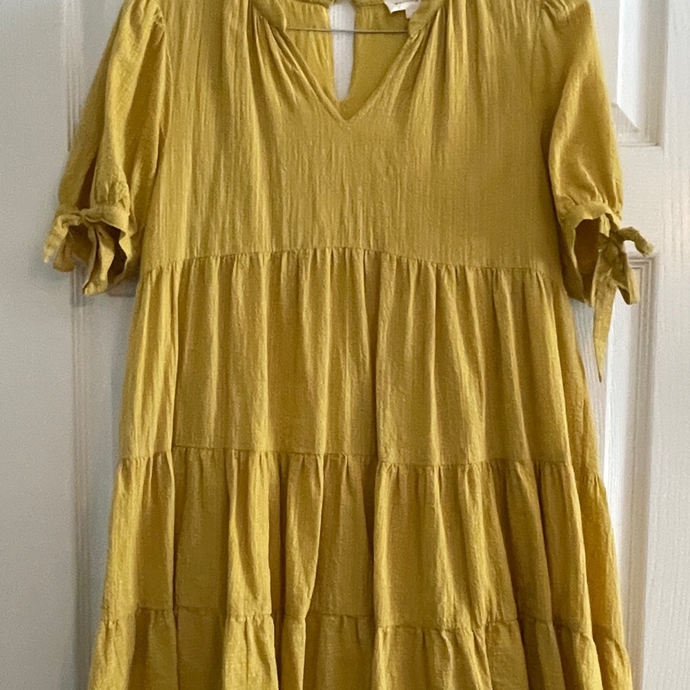 Vanilla Bay Yellow Tiered Dress